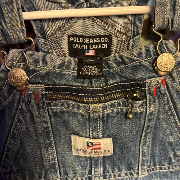 Polo by Ralph Lauren Kids Blue Denim Overalls - Picture 3 of 3